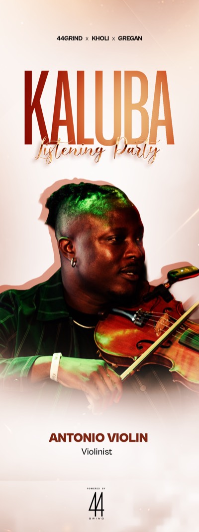 Kaluba Listening Party poster for Antonio Violin, Violinist